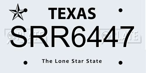 SRR6447 Texas License Plate