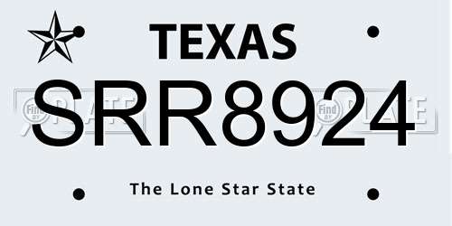 SRR8924 Texas License Plate