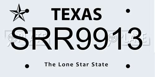 SRR9913 Texas License Plate
