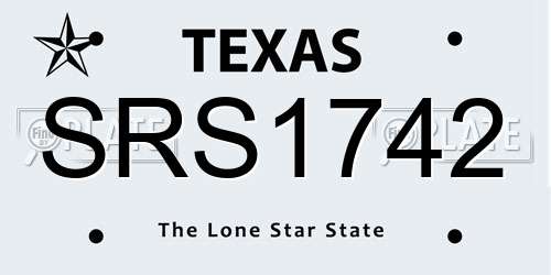 SRS1742 Texas License Plate