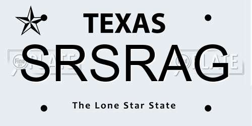 SRSRAG Texas License Plate