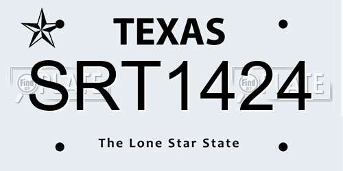 SRT1424 Texas License Plate