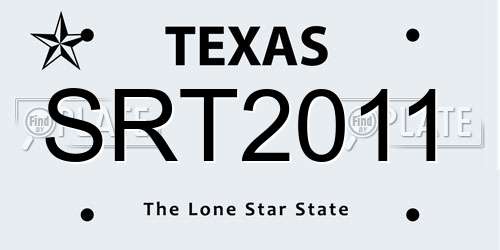 SRT2011 Texas License Plate