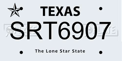 SRT6907 Texas License Plate