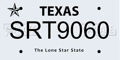 SRT9060 Texas License Plate