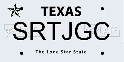 SRTJGC Texas License Plate