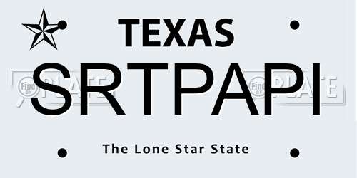 SRTPAPI Texas License Plate