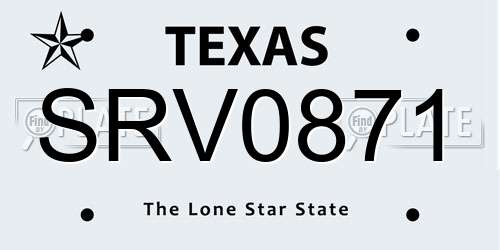 SRV0871 Texas License Plate
