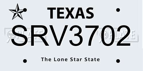 SRV3702 Texas License Plate