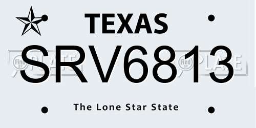 SRV6813 Texas License Plate
