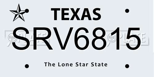 SRV6815 Texas License Plate