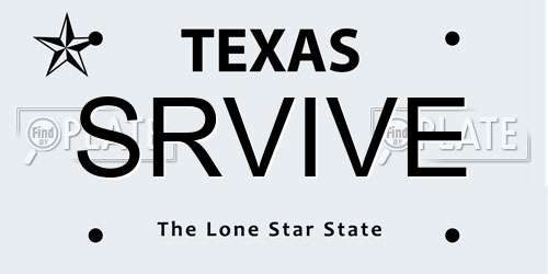 SRVIVE Texas License Plate