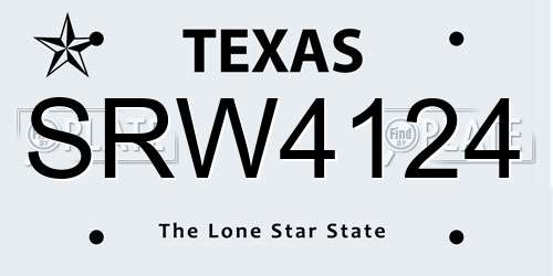 SRW4124 Texas License Plate