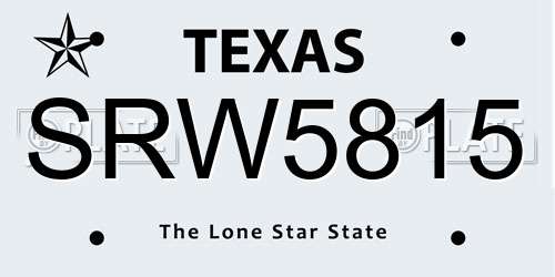 SRW5815 Texas License Plate
