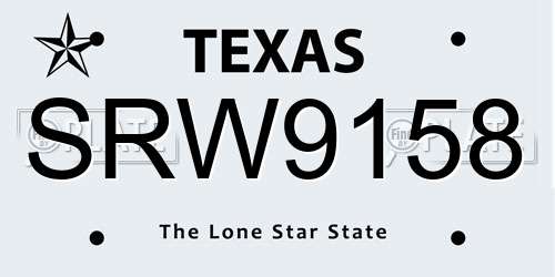 SRW9158 Texas License Plate