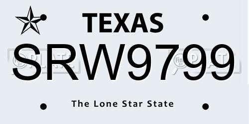 SRW9799 Texas License Plate