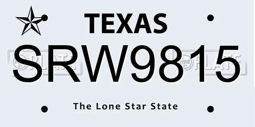 SRW9815 Texas License Plate