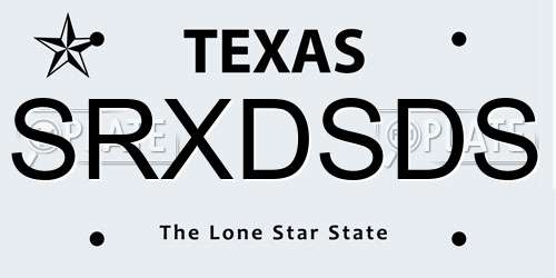 SRXDSDS Texas License Plate