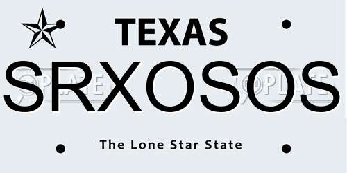 SRXOSOS Texas License Plate