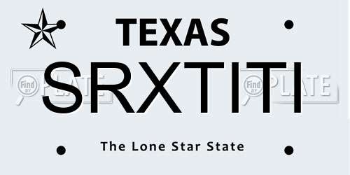 SRXTITI Texas License Plate