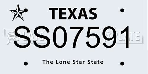 SS07591 Texas License Plate