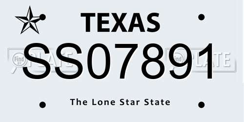 SS07891 Texas License Plate
