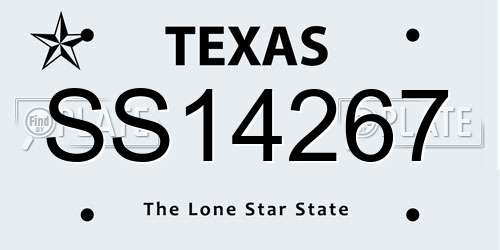 SS14267 Texas License Plate