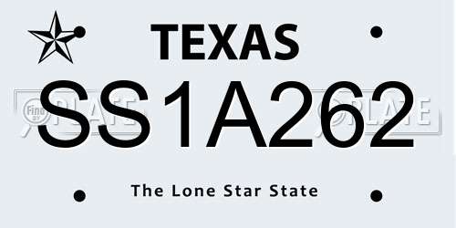 SS1A262 Texas License Plate