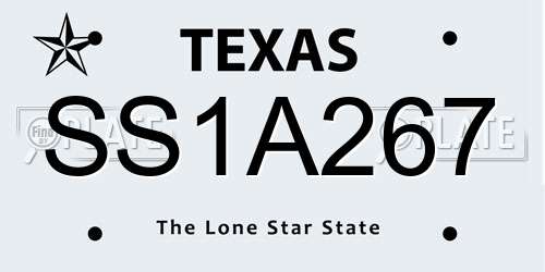 SS1A267 Texas License Plate