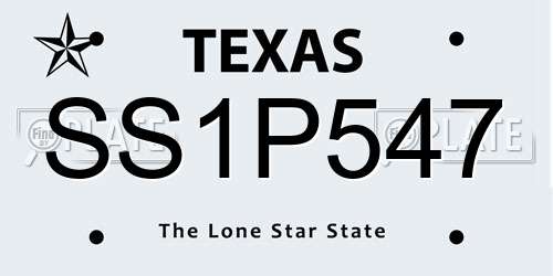 SS1P547 Texas License Plate
