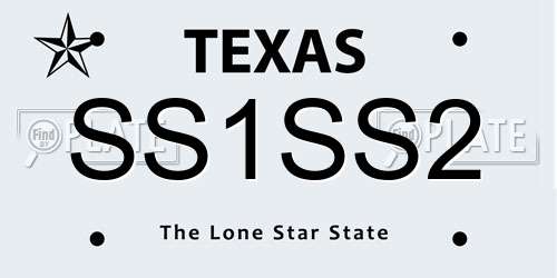SS1SS2 Texas License Plate