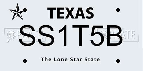 SS1T5B Texas License Plate