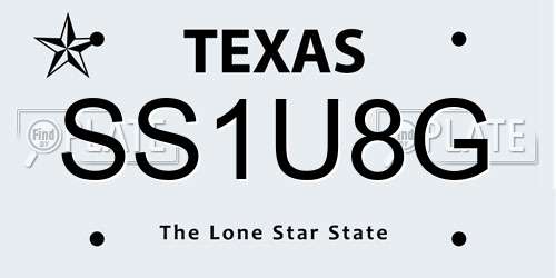 SS1U8G Texas License Plate