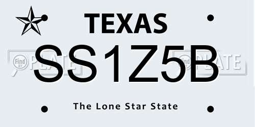 SS1Z5B Texas License Plate