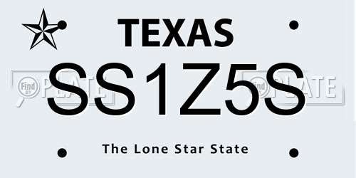 SS1Z5S Texas License Plate