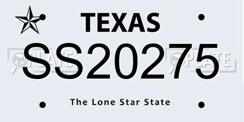 SS20275 Texas License Plate