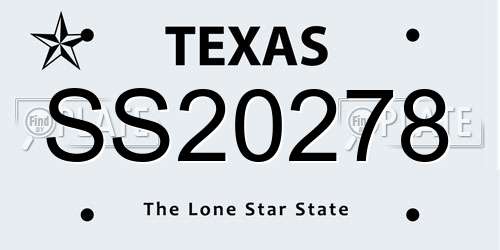 SS20278 Texas License Plate