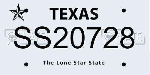 SS20728 Texas License Plate