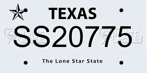 SS20775 Texas License Plate