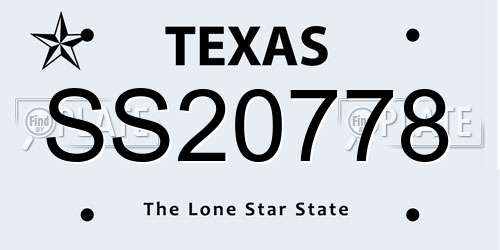 SS20778 Texas License Plate