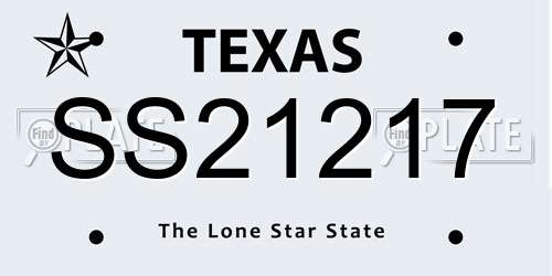 SS21217 Texas License Plate