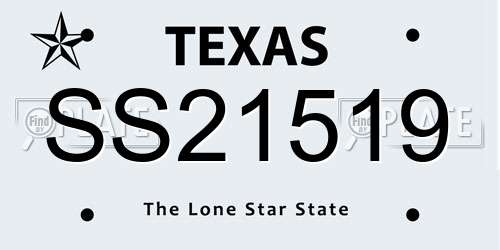 SS21519 Texas License Plate