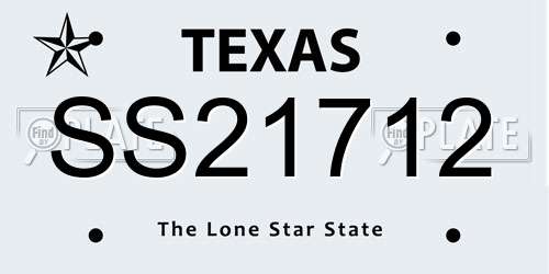 SS21712 Texas License Plate