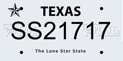 SS21717 Texas License Plate
