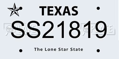 SS21819 Texas License Plate