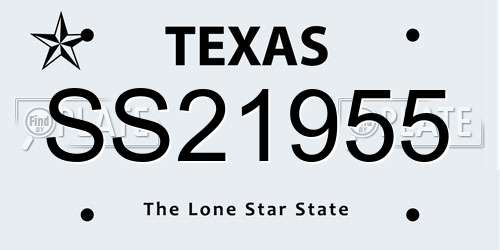 SS21955 Texas License Plate