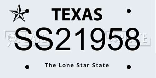 SS21958 Texas License Plate