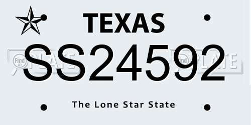 SS24592 Texas License Plate