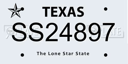SS24897 Texas License Plate