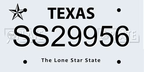 SS29956 Texas License Plate